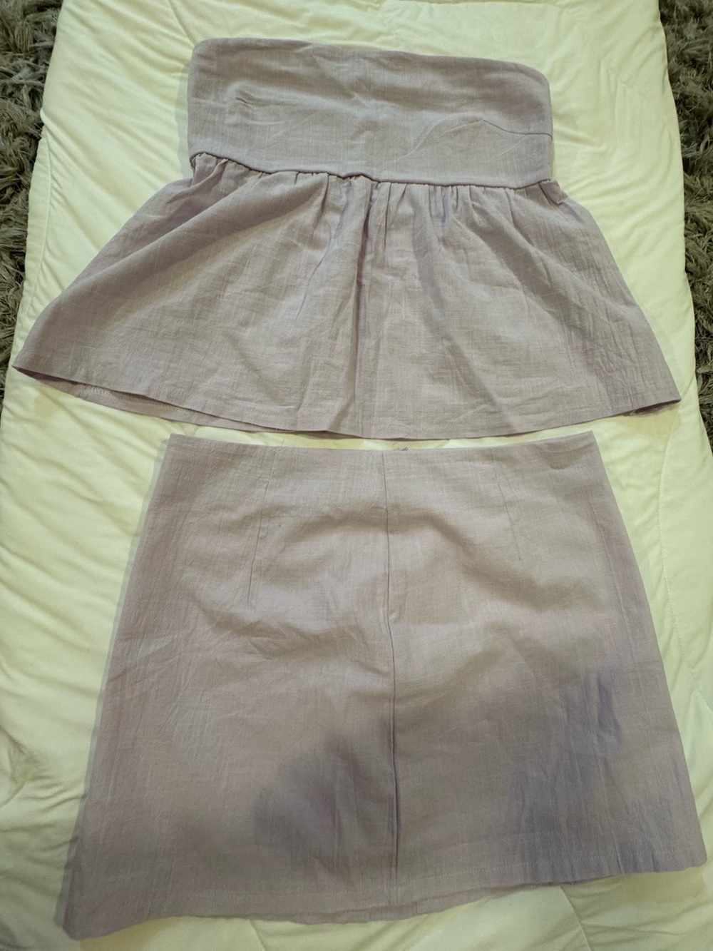 SHEIN Lavender Two-Piece Strapless Skirt Set